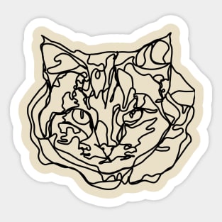 Cat black Outline Design Sticker